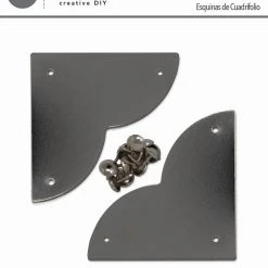 Dritz Smooth Quatrefoil Corners, Large, 4 Pc Campaign Hardware