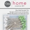 Dritz 1-7/8" Glass Head Decorator Pins, Green & White, 50 Pc
