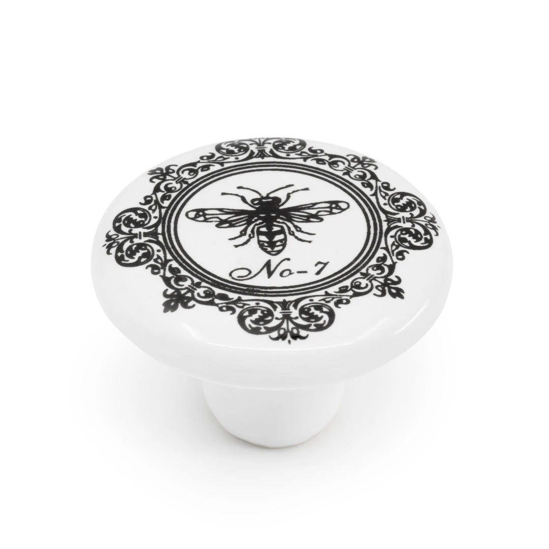 Dritz Ceramic Bee Knob, Black & White Hooks & Knobs 5 Dritz Ceramic Bee Knob, Black & White Hooks & Knobs