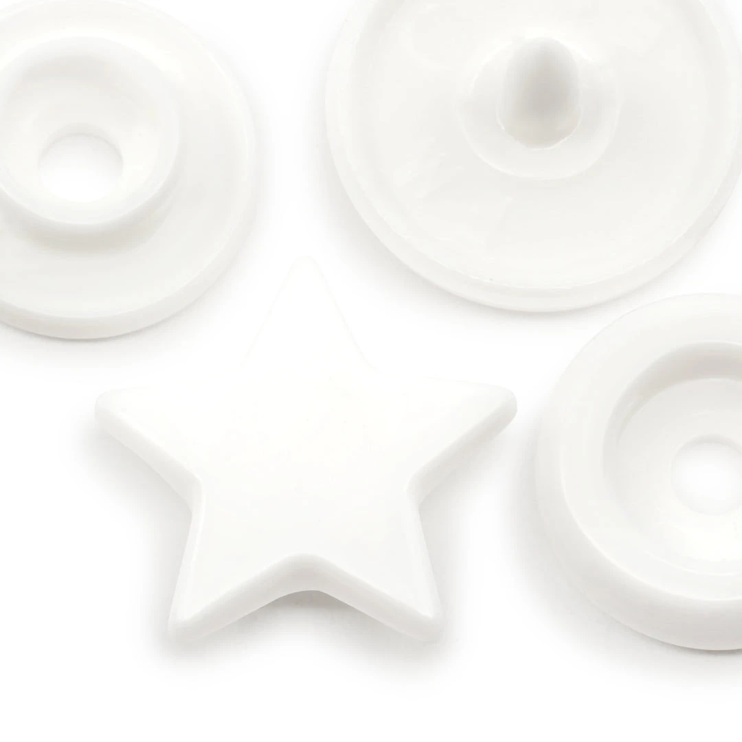 Dritz Plastic Color Star Snaps, 12 Sets, White 4 Dritz Plastic Color Star Snaps, 12 Sets, White