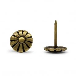 Dritz 7/16" Decorative Daisy Nails, Antique Brass, 24 Pc Decorative Nails & Tacks