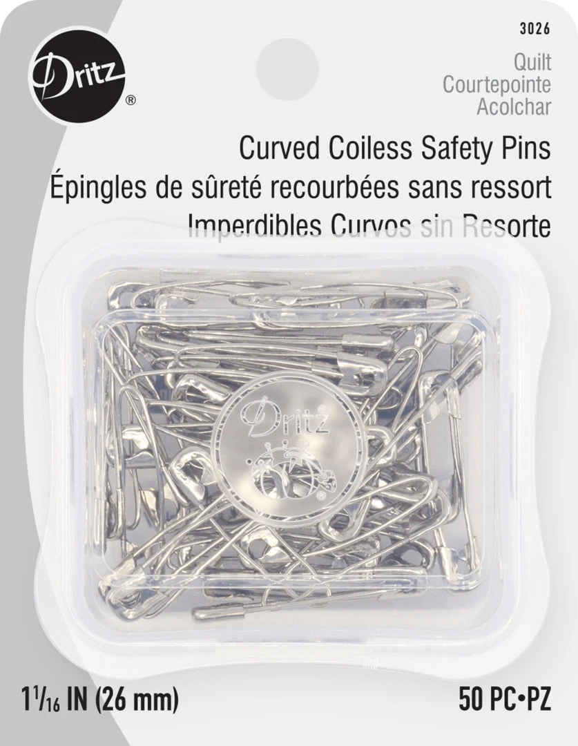 Dritz 1-1/16" Curved Coiless Safety Pins, 50 Pc Pins, Needles & Tacks 3 Dritz 1-1/16" Curved Coiless Safety Pins, 50 Pc Pins, Needles & Tacks