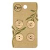 Dritz Sustainable Wood Round Button, 15mm, Beige, 4 Pc Buttons & Cover Buttons