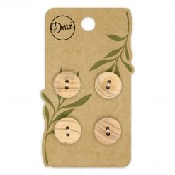 Dritz Sustainable Wood Round Button, 15mm, Beige, 4 Pc Buttons & Cover Buttons