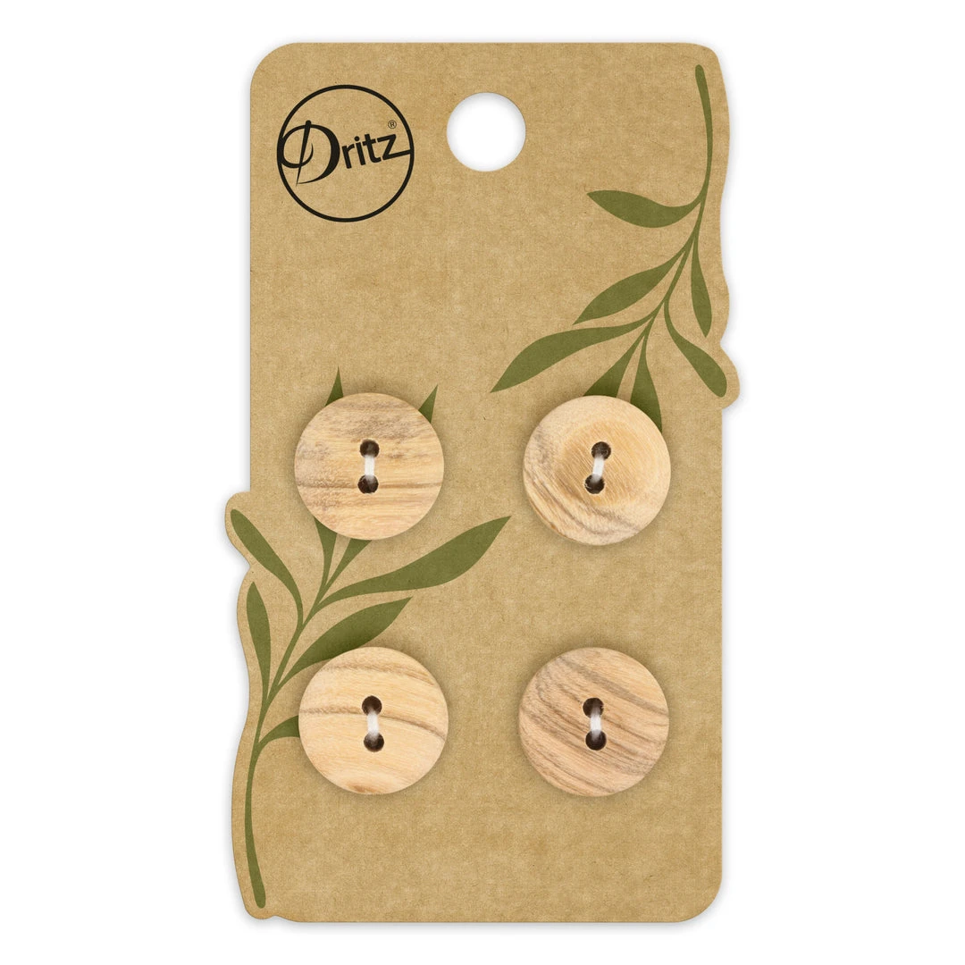 Dritz Sustainable Wood Round Button, 15mm, Beige, 4 Pc Buttons & Cover Buttons 3 Dritz Sustainable Wood Round Button, 15mm, Beige, 4 Pc Buttons & Cover Buttons