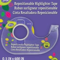 LoRan Embroidery 1/2" Repostionable Highlighter Tape, Yellow