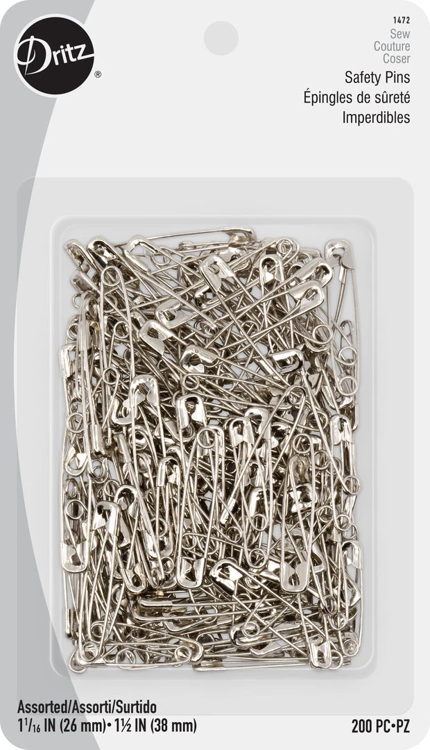 Dritz Safety Pins, Assorted Sizes, Nickel, 200 Pc Pins & Accessories 3 Dritz Safety Pins, Assorted Sizes, Nickel, 200 Pc Pins & Accessories