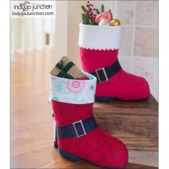 Indygo Junction Holiday Santa's Stand-Up Christmas Stocking Pattern