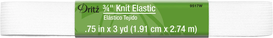 Dritz 3/4" Knit Elastic, White, 3 Yd 3 Dritz 3/4" Knit Elastic, White, 3 Yd