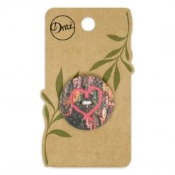 Dritz Buttons & Cover Buttons Sustainable Coconut Round Heart Button, 30mm