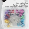 Dritz Pins & Accessories 2-1/8" Heart Pearlized Pins, Assorted, 35 Pc