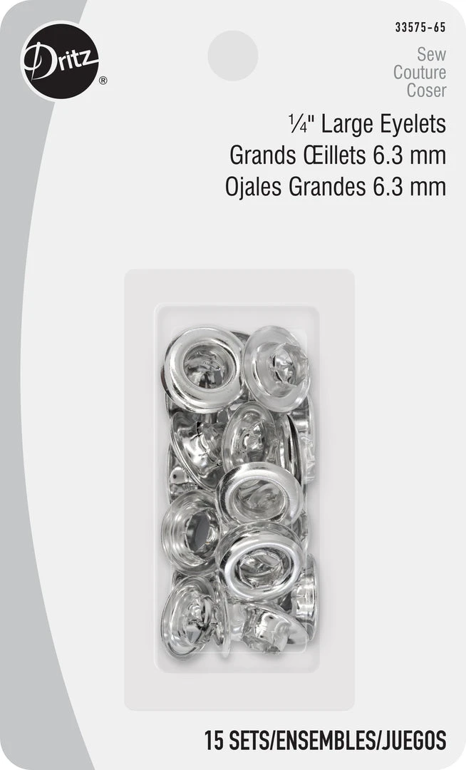 Dritz Eyelets, Grommets & Rivets 1/4" Large Eyelets, 15 Sets 3 Dritz Eyelets, Grommets & Rivets 1/4" Large Eyelets, 15 Sets