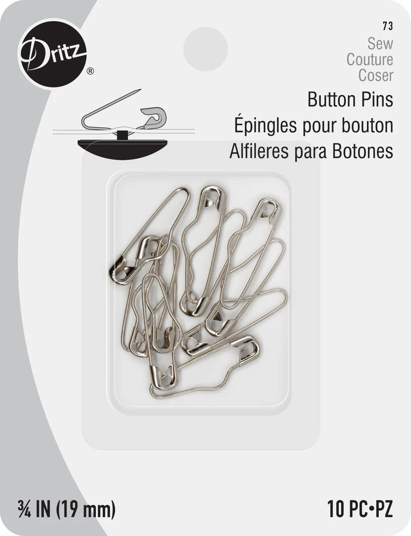 Dritz Pins & Accessories 3/4" Button Pins, Nickel, 10 Pc 3 Dritz Pins & Accessories 3/4" Button Pins, Nickel, 10 Pc