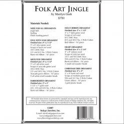 Indygo Junction Folk Art Jingle Embroidered Felt Christmas Ornaments Pattern, PDF Download