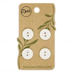 Dritz Recycled Corozo Round Button, 15mm, Light Gray, 4 Pc Buttons & Cover Buttons