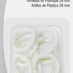 Dritz Rings & Swivel Hooks 1-1/8" Plastic Rings, White, 14 Pc