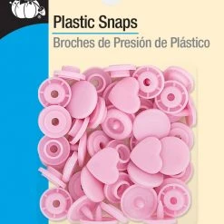 Dritz Outlet Plastic Color Heart Snaps, Pale Pink, 12 Sets