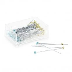 Dritz Crystal Glass Head Pins, Blue & Yellow, 100 Pc Pins, Needles & Tacks 12 Dritz Crystal Glass Head Pins, Blue & Yellow, 100 Pc Pins, Needles & Tacks