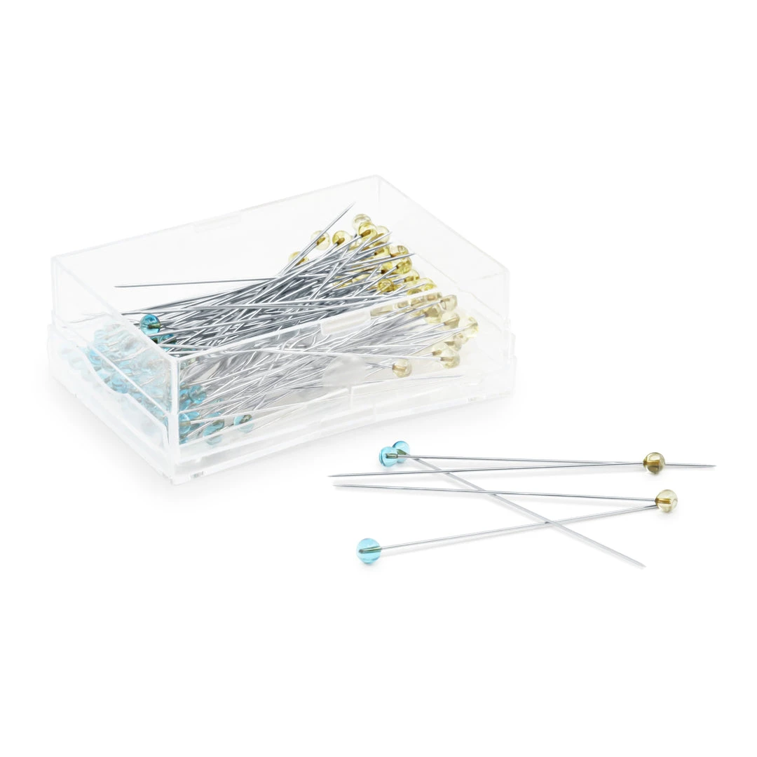 Dritz Crystal Glass Head Pins, Blue & Yellow, 100 Pc Pins, Needles & Tacks 5 Dritz Crystal Glass Head Pins, Blue & Yellow, 100 Pc Pins, Needles & Tacks