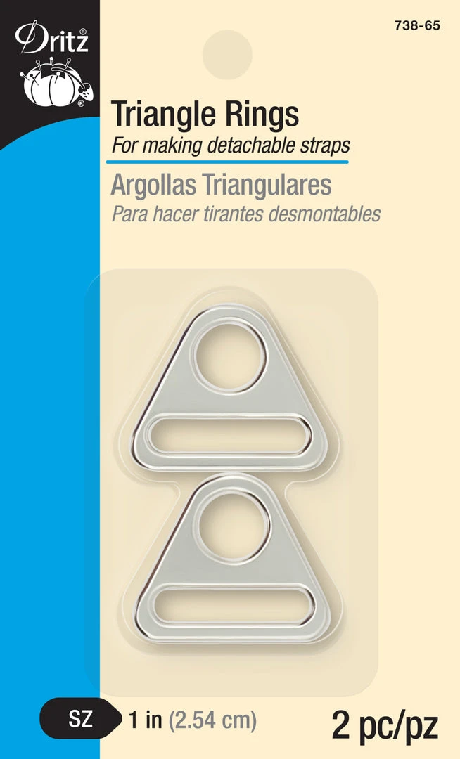 Dritz Rings & Swivel Hooks 1" Triangle Rings, Nickel, 2 Pc 3 Dritz Rings & Swivel Hooks 1" Triangle Rings, Nickel, 2 Pc