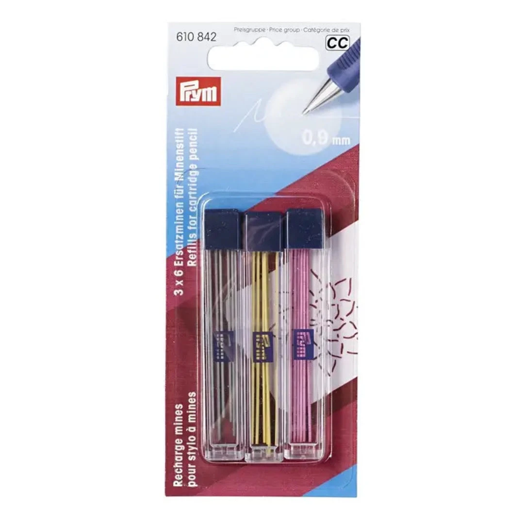 Prym Marking Pencil Cartridge Refills, Assorted, 0.9mm 3 Prym Marking Pencil Cartridge Refills, Assorted, 0.9mm