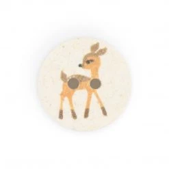 Dritz Recycled Cotton Deer Button, 15mm, 3 Pc Buttons & Cover Buttons