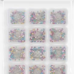 Dritz 1-1/2" Long Pearlized Pins, Assorted, 1440 Pc Bulk Notions