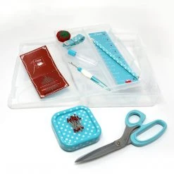 Dritz Essential Sewing Box Kit, Blue Sewing Kits
