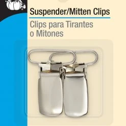 Dritz 1" Suspender/Mitten Clips, 2 Pc, Nickel