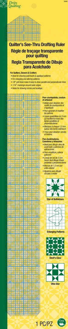 Dritz Quilters See-Thru Drafting Ruler 3 Dritz Quilters See-Thru Drafting Ruler