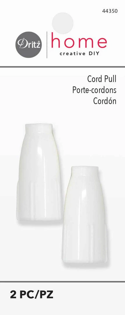 Dritz Plastic Cord Pulls, White, 2 Pc 3 Dritz Plastic Cord Pulls, White, 2 Pc