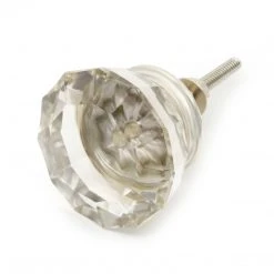 Dritz Outlet Faceted Glass Knob, Clear