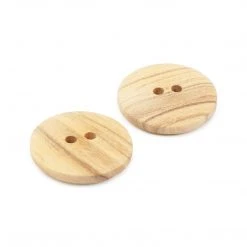 Dritz Sustainable Wood Round Button, 20mm, Beige, 3 Pc Buttons & Cover Buttons