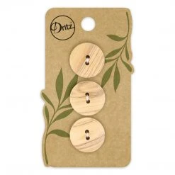 Dritz Sustainable Wood Round Button, 20mm, Beige, 3 Pc Buttons & Cover Buttons