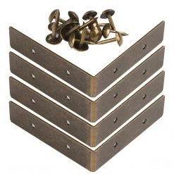 Dritz Campaign Hardware Smooth Right Angle Corners, Small, 4 Pc