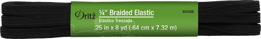Dritz 1/4" Braided Elastic, Black Elastics 3 Dritz 1/4" Braided Elastic, Black Elastics