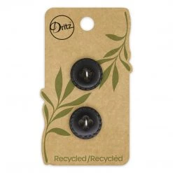 Dritz Buttons & Cover Buttons Recycled Leather Round Button, 18mm, Black, 2 Pc
