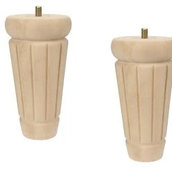 Dritz Fluted Column Bun Feet, Natural, 2 Pc Furniture Legs & Feet