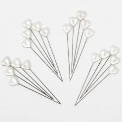 Dritz 2-1/8" Heart Pearlized Pins, White, 20 Pc 10 Dritz 2-1/8