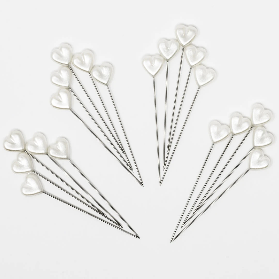 Dritz 2-1/8" Heart Pearlized Pins, White, 20 Pc 6 Dritz 2-1/8" Heart Pearlized Pins, White, 20 Pc