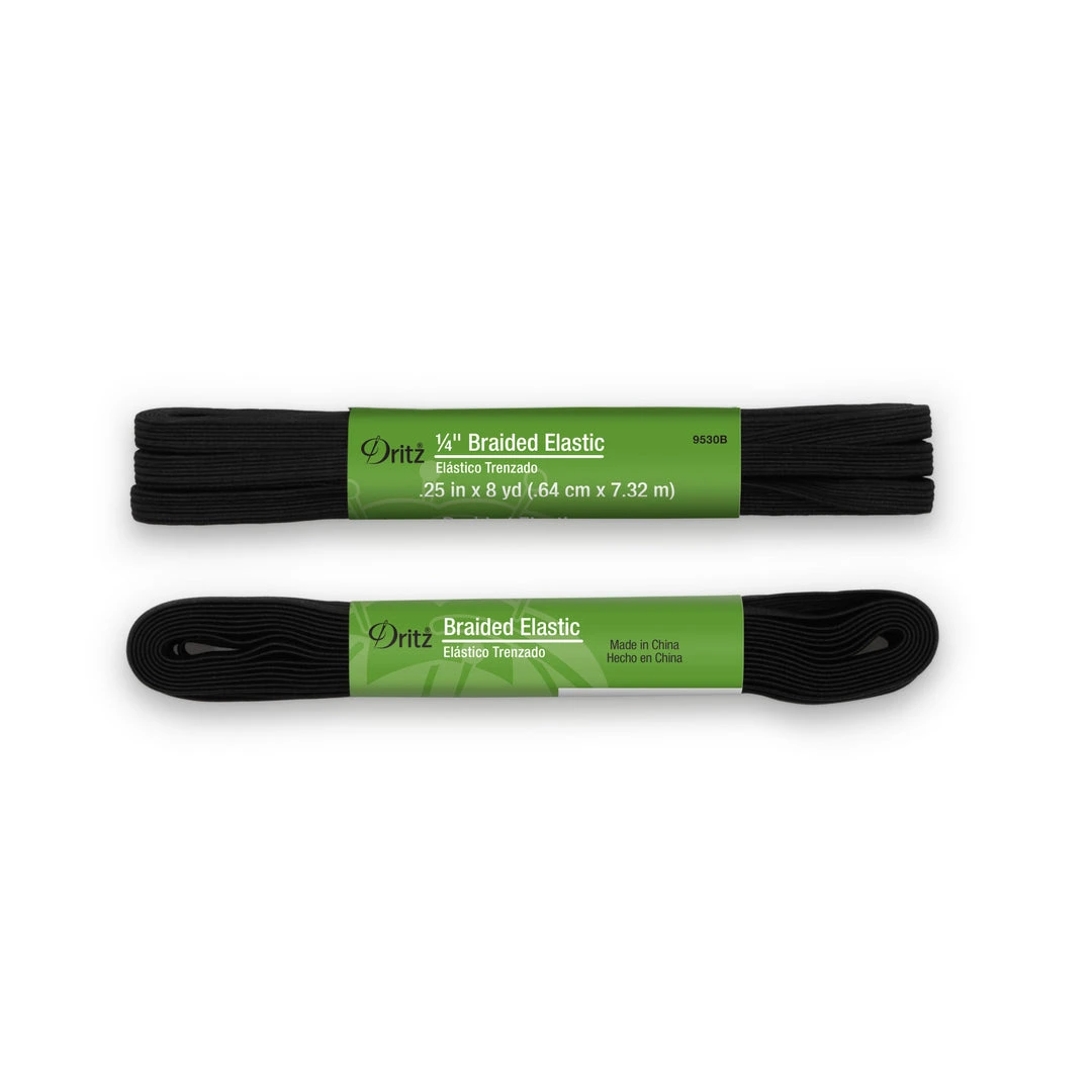 Dritz 1/4" Braided Elastic, Black Elastics 4 Dritz 1/4" Braided Elastic, Black Elastics