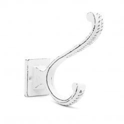 Dritz Hooks & Knobs Metal Traditional Wall Hook, White