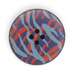 Dritz Buttons & Cover Buttons Recycled Leather Round Button, 30mm, Multicolor Print