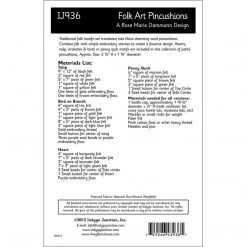 Indygo Junction Folk Art Pincushions Pattern, PDF Download Home & Storage