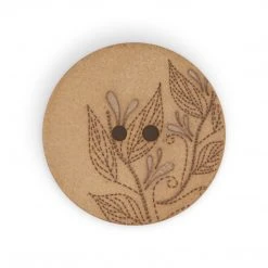 Dritz Recycled Hemp Round Floral Button, 28mm