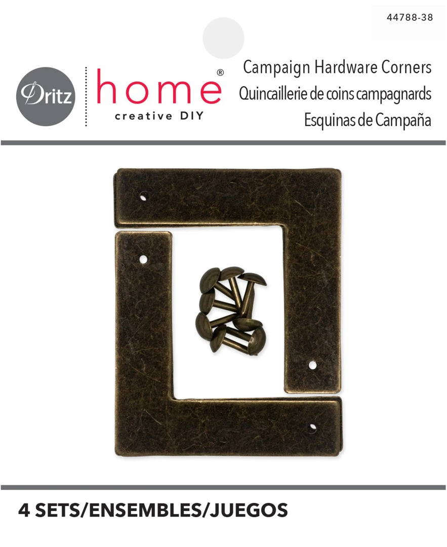 Dritz Smooth Campaign Hardware Corners, Small, 4 Pc 8 Dritz Smooth Campaign Hardware Corners, Small, 4 Pc