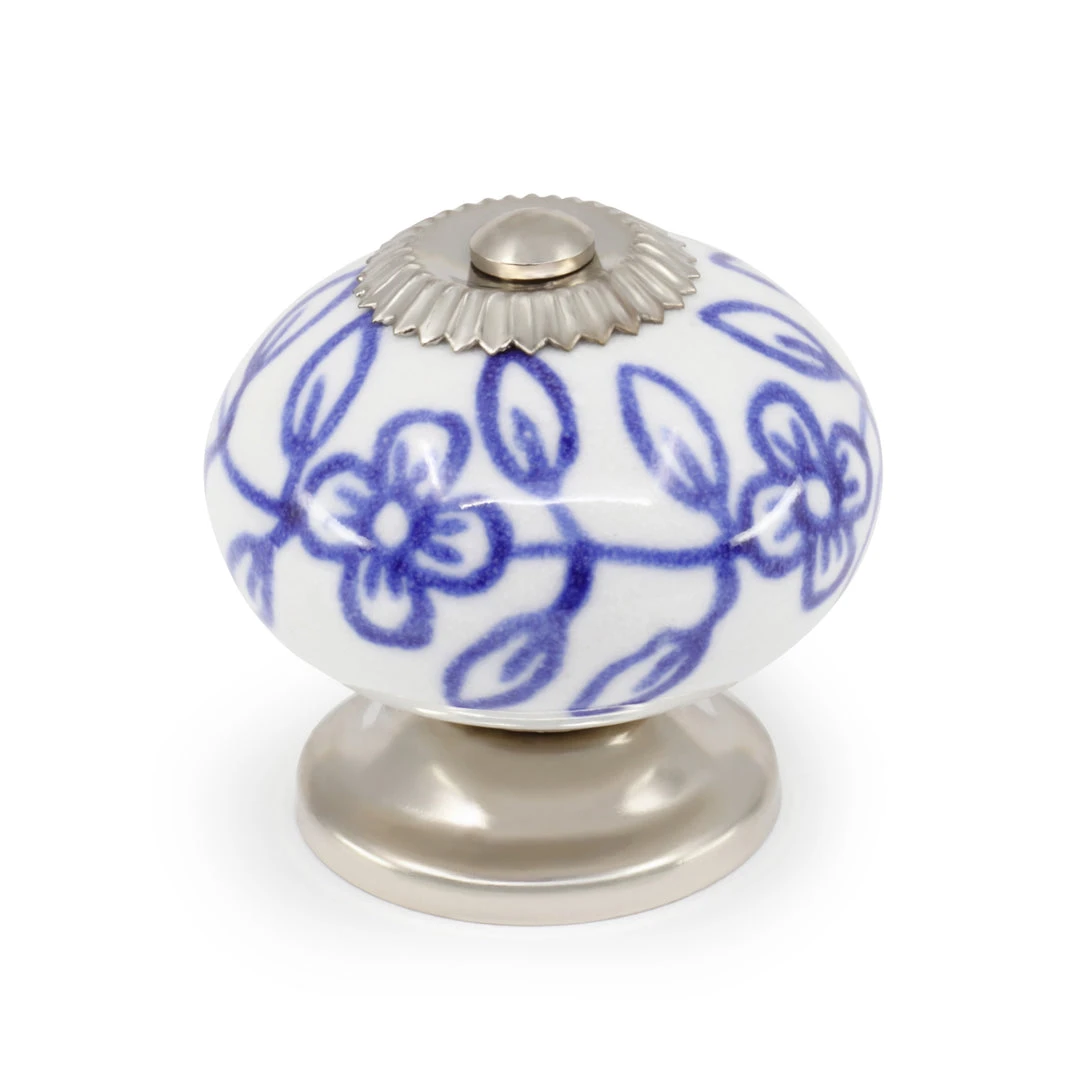 Dritz Ceramic Delft Ball Knob, Blue & White Hooks & Knobs 5 Dritz Ceramic Delft Ball Knob, Blue & White Hooks & Knobs