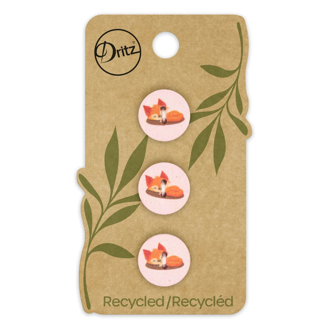 Dritz Buttons & Cover Buttons Recycled Cotton Fox Button, 15mm, 3 Pc 10 Dritz Buttons & Cover Buttons Recycled Cotton Fox Button, 15mm, 3 Pc