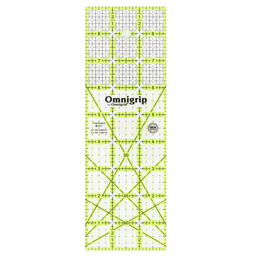Omnigrid Non-Slip Rectangle Ruler, Neon Quilting Rulers 9 Omnigrid Non-Slip Rectangle Ruler, Neon Quilting Rulers