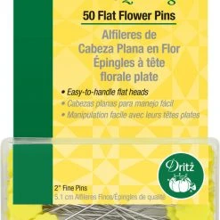 Dritz 2" Flat Flower Pins, Yellow, 50 Pc Pins, Needles & Tacks